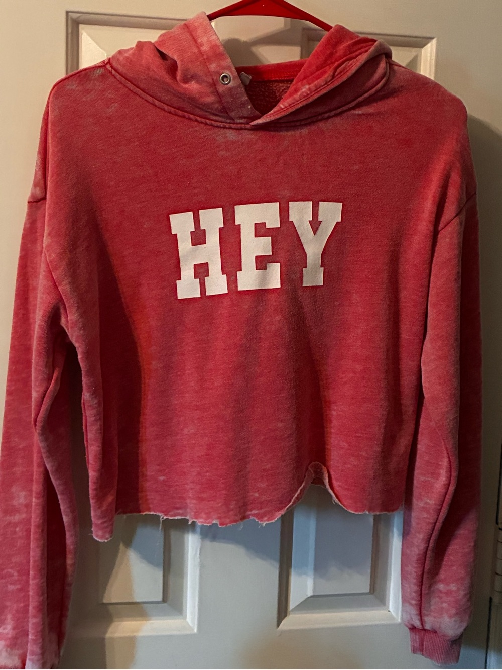Forever 21 Heathered Red Pullover Graphic Hoodie